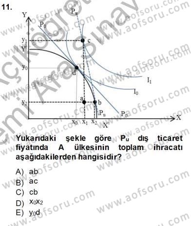 Uluslararası İktisat Teorisi Dersi 2013 - 2014 Yılı (Vize) Ara Sınav Soruları 11. Soru