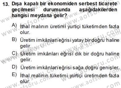 Uluslararası İktisat Teorisi Dersi 2013 - 2014 Yılı (Vize) Ara Sınav Soruları 13. Soru