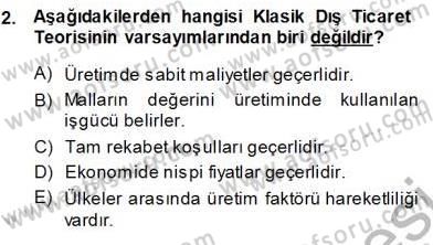 Uluslararası İktisat Teorisi Dersi 2013 - 2014 Yılı (Vize) Ara Sınav Soruları 2. Soru