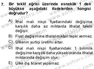 Uluslararası İktisat Teorisi Dersi 2013 - 2014 Yılı (Vize) Ara Sınav Soruları 7. Soru