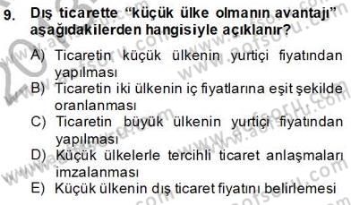 Uluslararası İktisat Teorisi Dersi 2013 - 2014 Yılı (Vize) Ara Sınav Soruları 9. Soru