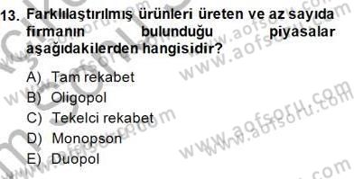 Uluslararası İktisat Teorisi Dersi 2013 - 2014 Yılı (Final) Dönem Sonu Sınav Soruları 13. Soru