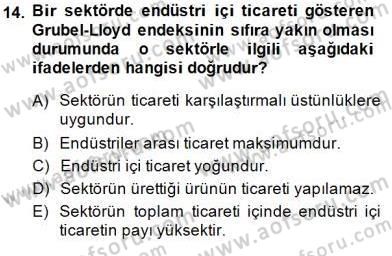 Uluslararası İktisat Teorisi Dersi 2013 - 2014 Yılı (Final) Dönem Sonu Sınav Soruları 14. Soru