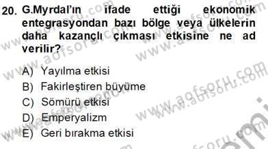 Uluslararası İktisat Teorisi Dersi 2013 - 2014 Yılı (Final) Dönem Sonu Sınav Soruları 20. Soru