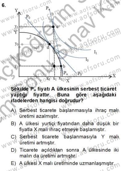 Uluslararası İktisat Teorisi Dersi 2013 - 2014 Yılı (Final) Dönem Sonu Sınav Soruları 6. Soru