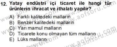 Uluslararası İktisat Teorisi Dersi 2013 - 2014 Yılı Tek Ders Sınav Soruları 12. Soru