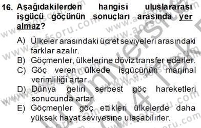 Uluslararası İktisat Teorisi Dersi 2013 - 2014 Yılı Tek Ders Sınav Soruları 16. Soru