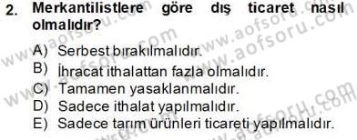 Uluslararası İktisat Teorisi Dersi 2013 - 2014 Yılı Tek Ders Sınav Soruları 2. Soru