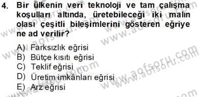Uluslararası İktisat Teorisi Dersi 2013 - 2014 Yılı Tek Ders Sınav Soruları 4. Soru