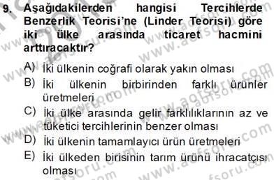 Uluslararası İktisat Teorisi Dersi 2013 - 2014 Yılı Tek Ders Sınav Soruları 9. Soru
