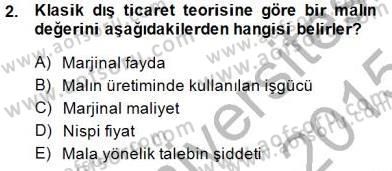 Uluslararası İktisat Teorisi Dersi 2014 - 2015 Yılı (Vize) Ara Sınav Soruları 2. Soru