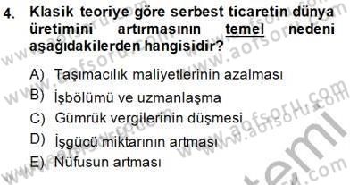 Uluslararası İktisat Teorisi Dersi 2014 - 2015 Yılı (Vize) Ara Sınav Soruları 4. Soru