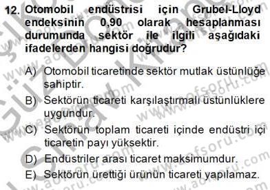 Uluslararası İktisat Teorisi Dersi 2014 - 2015 Yılı (Final) Dönem Sonu Sınav Soruları 12. Soru