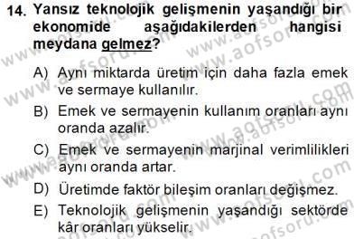 Uluslararası İktisat Teorisi Dersi 2014 - 2015 Yılı (Final) Dönem Sonu Sınav Soruları 14. Soru