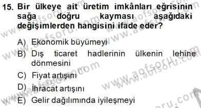 Uluslararası İktisat Teorisi Dersi 2014 - 2015 Yılı (Final) Dönem Sonu Sınav Soruları 15. Soru