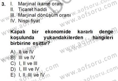 Uluslararası İktisat Teorisi Dersi 2014 - 2015 Yılı (Final) Dönem Sonu Sınav Soruları 3. Soru