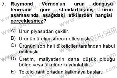 Uluslararası İktisat Teorisi Dersi 2014 - 2015 Yılı (Final) Dönem Sonu Sınav Soruları 7. Soru