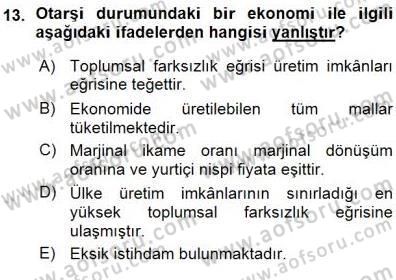 Uluslararası İktisat Teorisi Dersi 2015 - 2016 Yılı (Vize) Ara Sınav Soruları 13. Soru