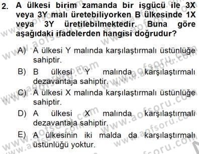 Uluslararası İktisat Teorisi Dersi 2015 - 2016 Yılı (Vize) Ara Sınav Soruları 2. Soru