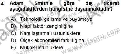 Uluslararası İktisat Teorisi Dersi 2015 - 2016 Yılı (Vize) Ara Sınav Soruları 4. Soru