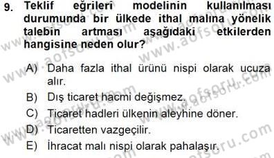Uluslararası İktisat Teorisi Dersi 2015 - 2016 Yılı (Vize) Ara Sınav Soruları 9. Soru