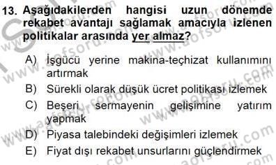 Uluslararası İktisat Teorisi Dersi 2015 - 2016 Yılı (Final) Dönem Sonu Sınav Soruları 13. Soru