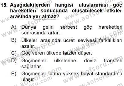 Uluslararası İktisat Teorisi Dersi 2015 - 2016 Yılı (Final) Dönem Sonu Sınav Soruları 15. Soru