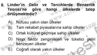 Uluslararası İktisat Teorisi Dersi 2015 - 2016 Yılı (Final) Dönem Sonu Sınav Soruları 8. Soru
