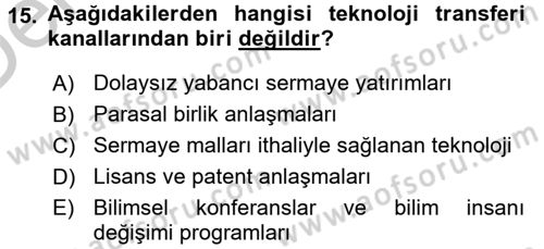 Uluslararası İktisat Teorisi Dersi 2016 - 2017 Yılı 3 Ders Sınav Soruları 15. Soru
