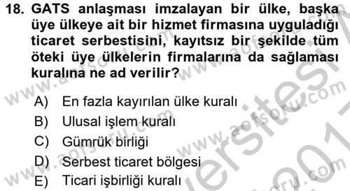 Uluslararası İktisat Teorisi Dersi 2016 - 2017 Yılı 3 Ders Sınav Soruları 18. Soru