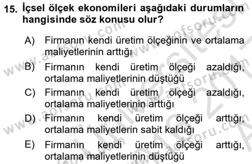 Uluslararası İktisat Teorisi Dersi 2016 - 2017 Yılı (Vize) Ara Sınav Soruları 15. Soru