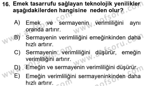 Uluslararası İktisat Teorisi Dersi 2016 - 2017 Yılı (Vize) Ara Sınav Soruları 16. Soru