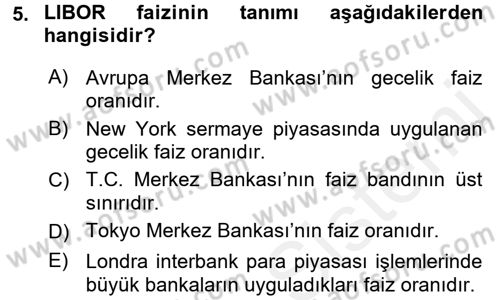 Uluslararası İktisat Teorisi Dersi 2016 - 2017 Yılı (Final) Dönem Sonu Sınav Soruları 5. Soru