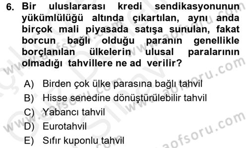 Uluslararası İktisat Teorisi Dersi 2016 - 2017 Yılı (Final) Dönem Sonu Sınav Soruları 6. Soru