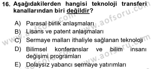 Uluslararası İktisat Teorisi Dersi 2017 - 2018 Yılı 3 Ders Sınav Soruları 16. Soru