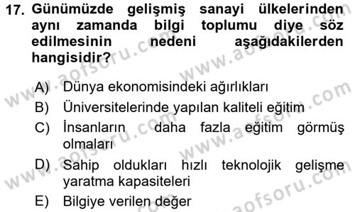 Uluslararası İktisat Teorisi Dersi 2017 - 2018 Yılı 3 Ders Sınav Soruları 17. Soru