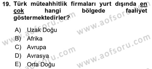 Uluslararası İktisat Teorisi Dersi 2017 - 2018 Yılı (Final) Dönem Sonu Sınav Soruları 19. Soru