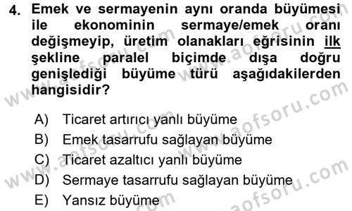 Uluslararası İktisat Teorisi Dersi 2017 - 2018 Yılı (Final) Dönem Sonu Sınav Soruları 4. Soru
