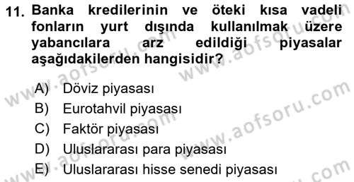 Uluslararası İktisat Teorisi Dersi 2018 - 2019 Yılı 3 Ders Sınav Soruları 11. Soru