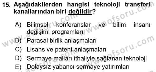 Uluslararası İktisat Teorisi Dersi 2018 - 2019 Yılı 3 Ders Sınav Soruları 15. Soru
