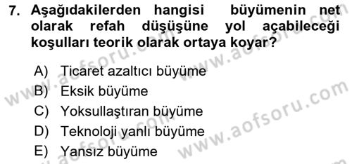 Uluslararası İktisat Teorisi Dersi 2018 - 2019 Yılı 3 Ders Sınav Soruları 7. Soru