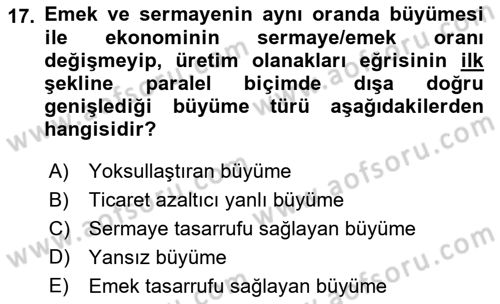 Uluslararası İktisat Teorisi Dersi 2018 - 2019 Yılı (Vize) Ara Sınav Soruları 17. Soru