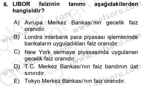 Uluslararası İktisat Teorisi Dersi 2018 - 2019 Yılı (Final) Dönem Sonu Sınav Soruları 6. Soru