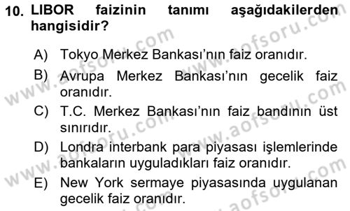 Uluslararası İktisat Teorisi Dersi 2018 - 2019 Yılı Yaz Okulu Sınav Soruları 10. Soru
