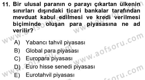 Uluslararası İktisat Teorisi Dersi 2018 - 2019 Yılı Yaz Okulu Sınav Soruları 11. Soru