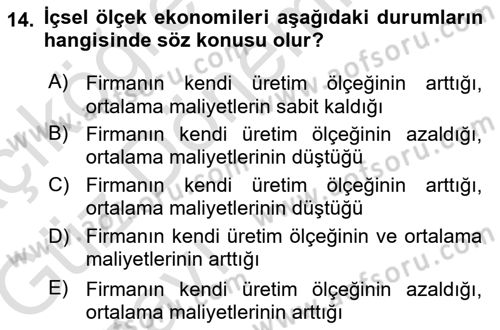 Uluslararası İktisat Teorisi Dersi Ara Sınavı Deneme Sınav Soruları 14. Soru