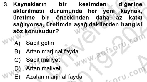 Uluslararası İktisat Teorisi Dersi Ara Sınavı Deneme Sınav Soruları 3. Soru