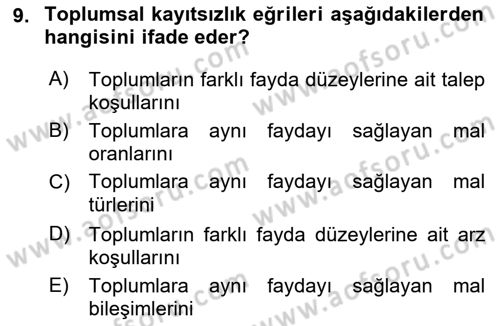 Uluslararası İktisat Teorisi Dersi 2019 - 2020 Yılı (Vize) Ara Sınav Soruları 9. Soru