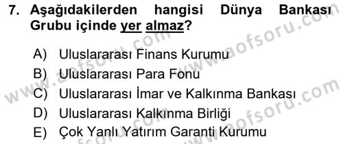Uluslararası İktisat Teorisi Dersi 2019 - 2020 Yılı (Final) Dönem Sonu Sınav Soruları 7. Soru