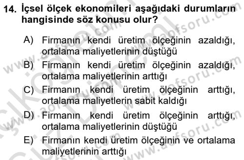 Uluslararası İktisat Teorisi Dersi Ara Sınavı Deneme Sınav Soruları 14. Soru